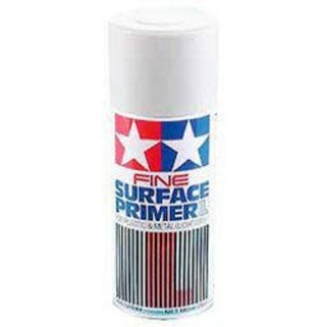 TAMIYA SPRAY FINE SURFACE PRIMER WHITE FOR PLASTIC AND METAL 180ML 87044