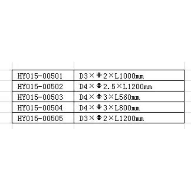 PLASTIC TUBE 3 x 2 x 1000mm price per 1 piece ( OLD CODE HY150501 )