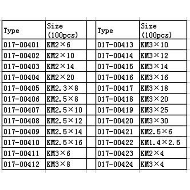 HY COUNTERSUNK MACHINE SCREWS 3 X 10mm  ( 100 PK ) ( OLD CODE HY170402A )