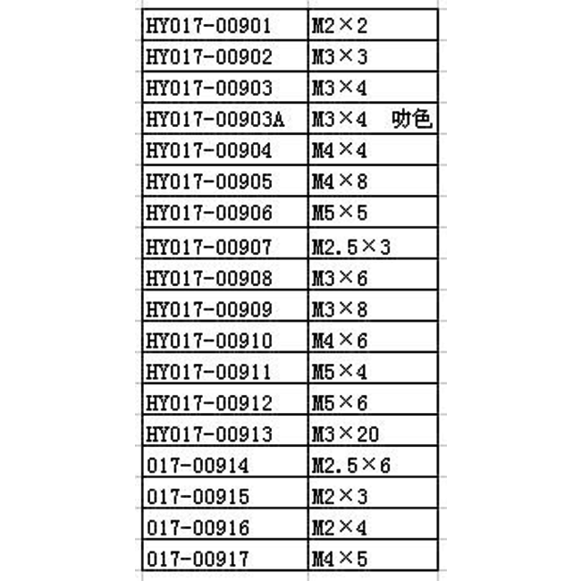 HY GRUB SCREW SET 5mm X 4mm ( 100 PK ) ( OLD CODE HY170906 )