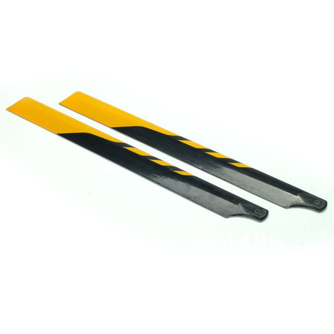 HY FIBREGLASS MAIN ROTOR BLADES 425MM BLACK & YELLOW ( OLD CODE HY231504 )