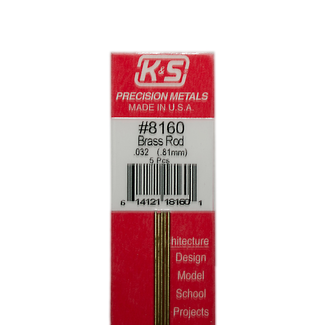 K&S K & S BRASS ROD 12i 1/32 5pcs