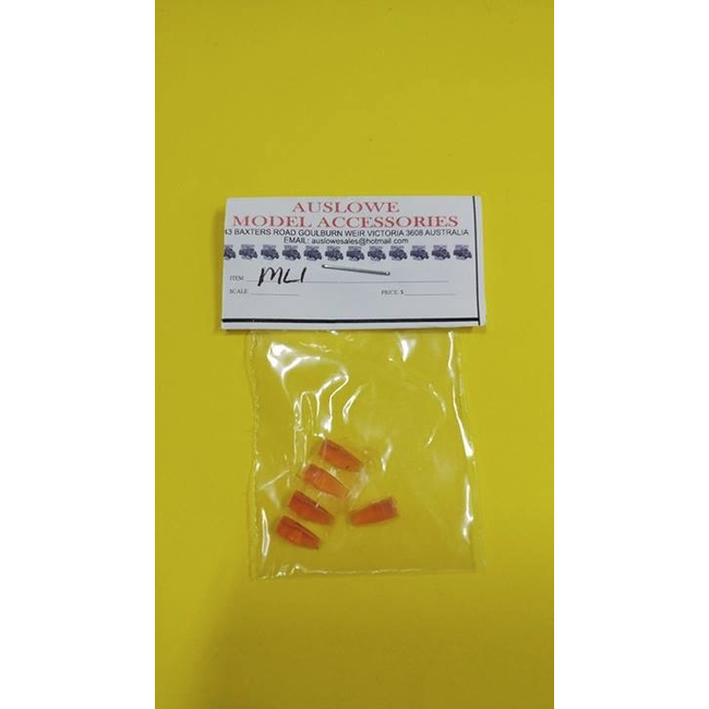 AUSLOWE MODERN STYLE CAB MARKER LIGHTS SET OF 5 ORANGE TYPE 1 1/25