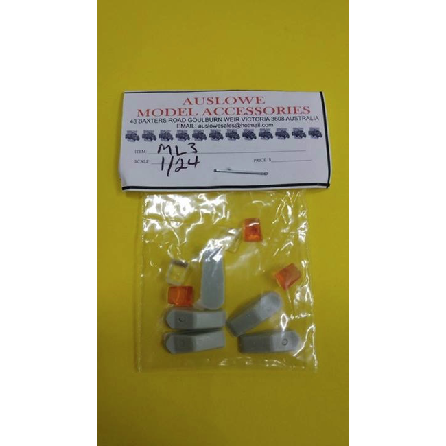 AUSLOWE MODERN STYLE CAB LIGHTS 3 ORANGE 2 CLEAR TYPE 2 1/24