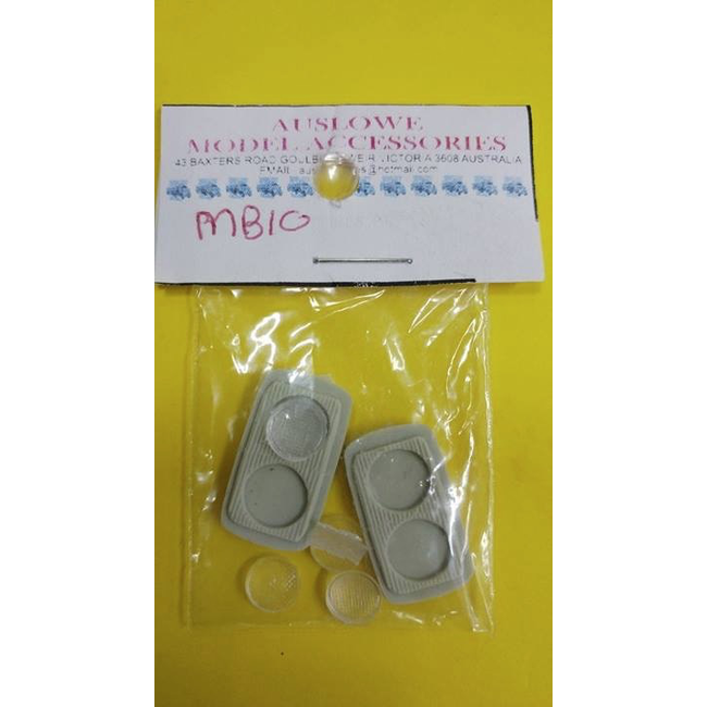 AUSLOWE R MODEL MACK TWIN HEADLIGHT SET WITH CLEAR PARTS