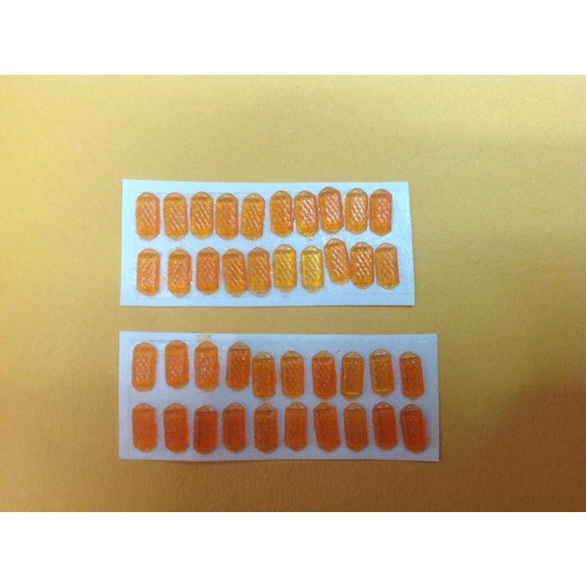 AUSLOWE 5.5MM X 2.5MM RECTANGULAR SIDE LIGHTS ORANGE SET OF 20