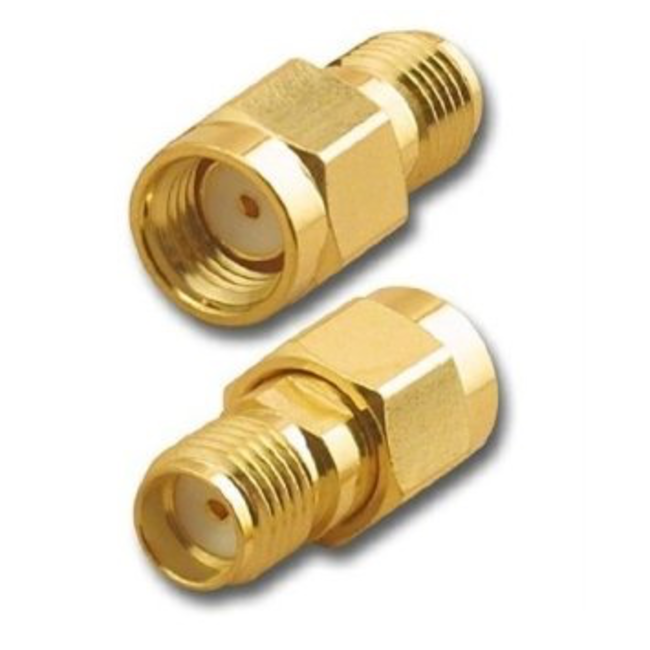 GOLD PLATED SMA FEMALE TO RP-SMA FEMALE ADAPTER