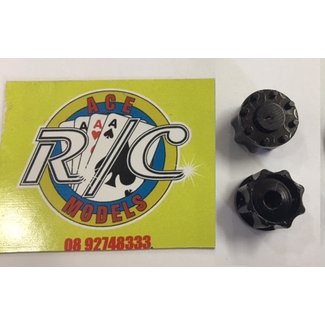 ACE RADIO CONTROLLED MODELS ACE 1:14 TRUCK HUBS  BLACK 1 PAIR ( ENOUGH FOR 1 AXLE )