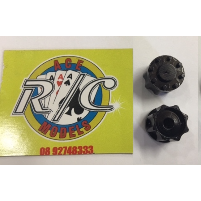 ACE 1:14 TRUCK HUBS  BLACK 1 PAIR ( ENOUGH FOR 1 AXLE )