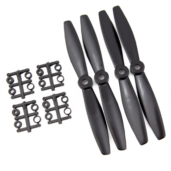 GEMFAN Bullnose R 6X4 BLACK 4pk Glass Fiber Nylon Propeller