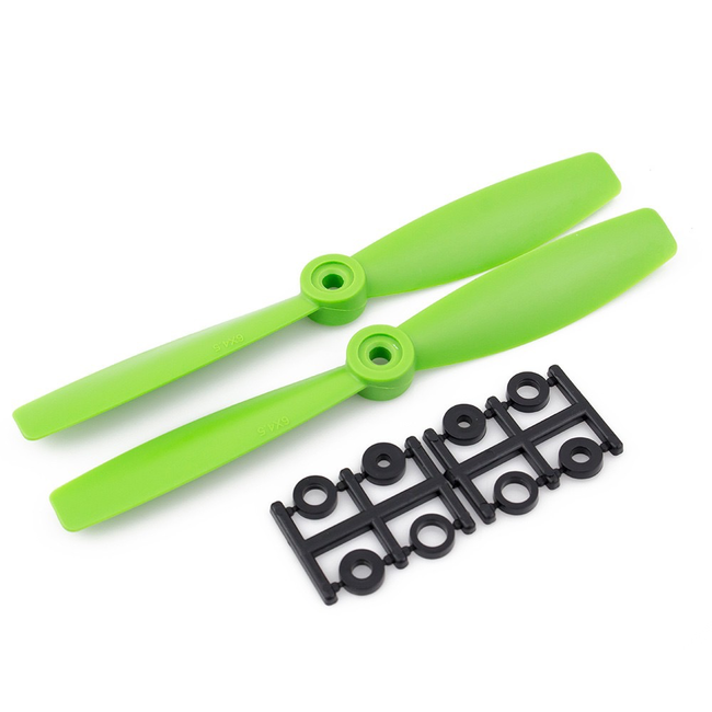 HQ PROP 6X4.5 L GREEN BULLNOSE PROP 2 PACK