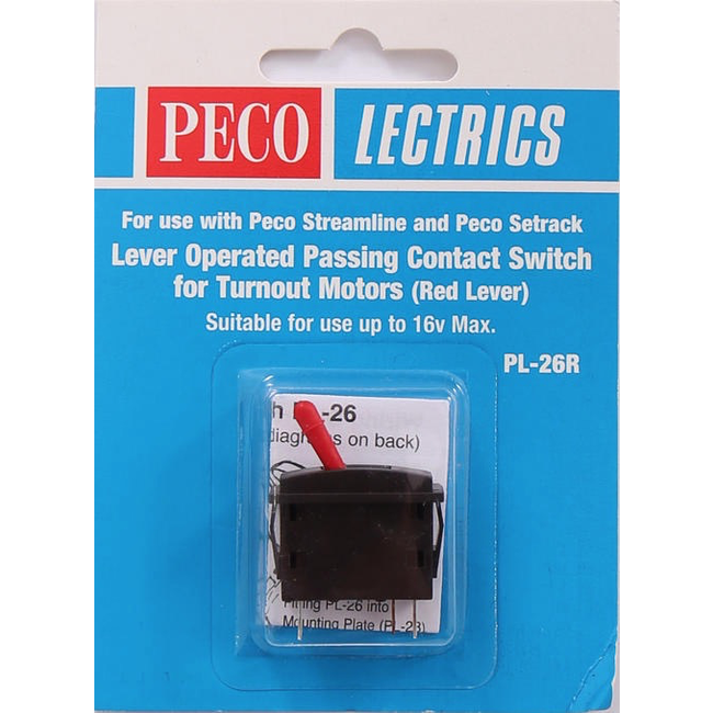 Peco PL-26R Passing Contact Switch Red OR White Lever PL-26R