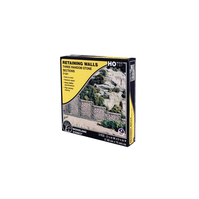 WOODLAND SCENICS Random Stone Retaining Wall - HO Scale