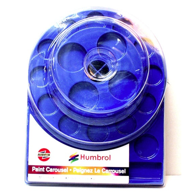 HUMBROL PAINT CAROUSEL EMPTY HOLDS 12 STD TINS 4 LARGE BOTTLES