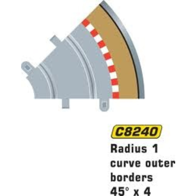 SCALEXTRIC NEW RADIUS 1 CURVE OUTER BORDERS  C8240