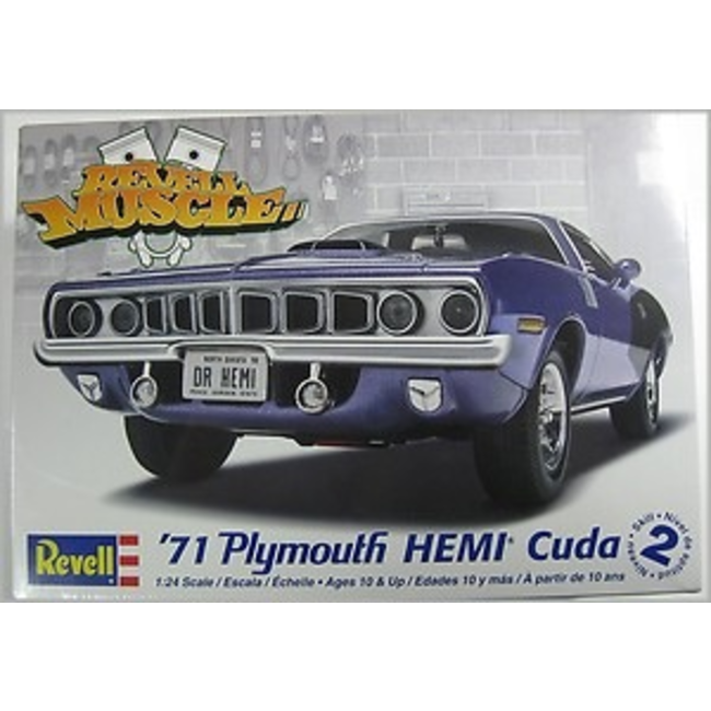 REVELL MUSCLE 71 PLYMOUTH HEMI CUDA  1/24 SCALE  85-2943