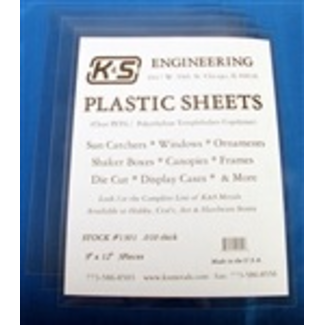 K&S K & S PLASTIC SHEETS .010 THICK 9" X 12" 3PCS