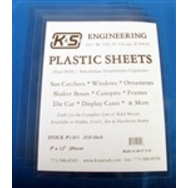 K & S PLASTIC SHEETS .010 THICK 9" X 12" 3PCS