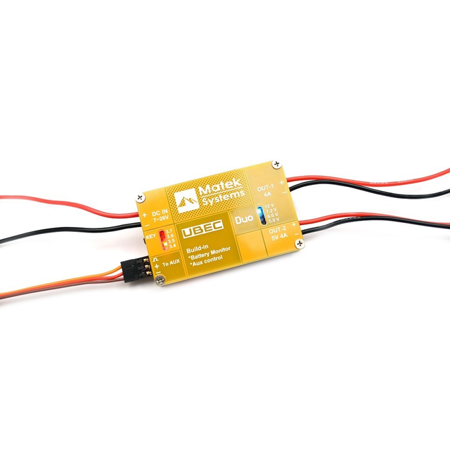 MATEK FPV DUAL OUTPUT UBEC 4A/5V AND 4A/5-12V