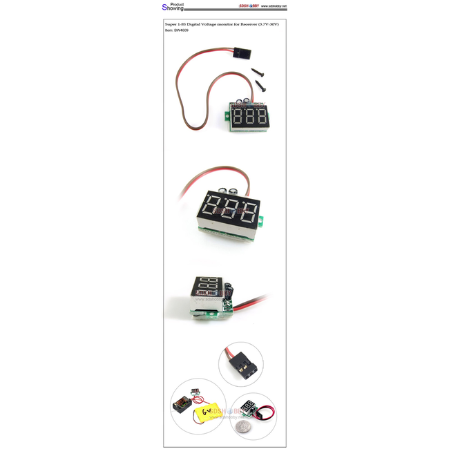 ACE DIGITAL VOLTAGE MONITOR FOR 3.7-30V RED, BLUE OR GREEN DISPLAY