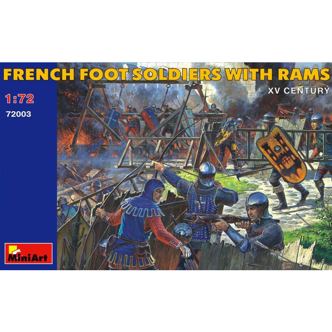 MINIART FRENCH FOOT SOLDIERS WITH RAMS 1/72 XV CENTURY 72003