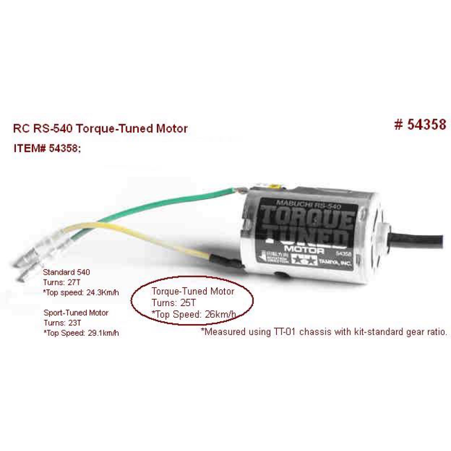 TAMIYA MABUCHI RS-540 TORQUE TUNED MOTOR HOP UP