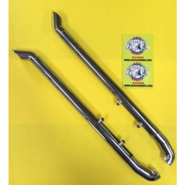 TAMIYA GRAND HAULER  EXHAUST STACKS COMPLET SET WITH MOUNT AND PIPE ( 1 PAIR )