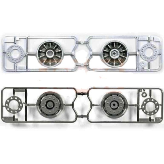 TAMIYA TAMIYA TRACTOR TRUCK FRONT RIMS SHINY CHROME 30MM