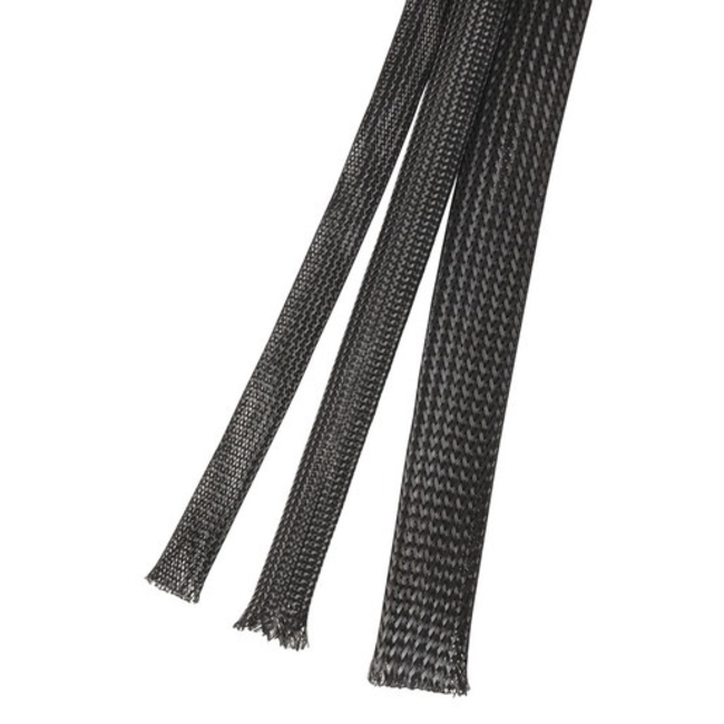 ACE 3MM PLASTIC MESH SLEEVING BLACK PER METER WIRE WRAP