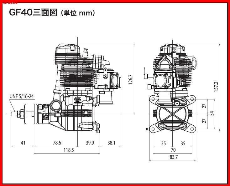 O.S. OS GF40 FOUR STROKE GASOLINE ENGINE