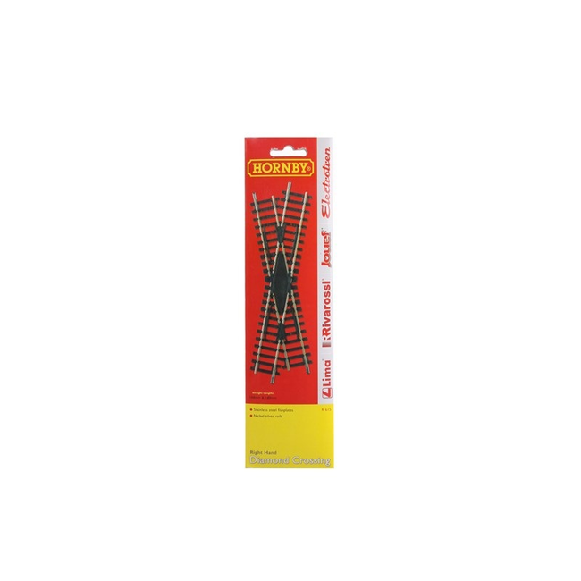 HORNBY STRAIGHT LENGTHS 168MM & 180MM RIGHT HAND DIAMOND CROSSING  R615