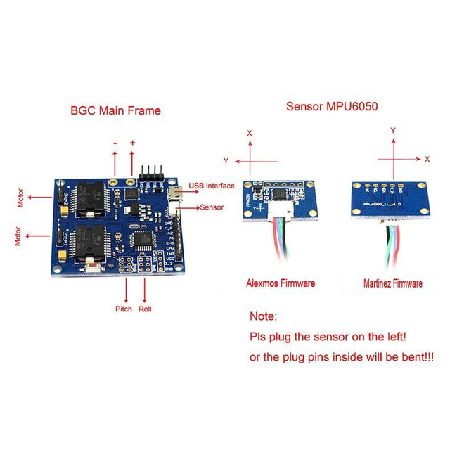 2 AXIS MARTINEZ Gimbal Controller PCB'S