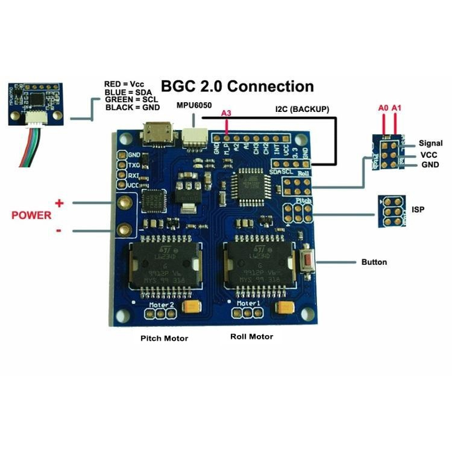 2 AXIS MARTINEZ Gimbal Controller PCB'S