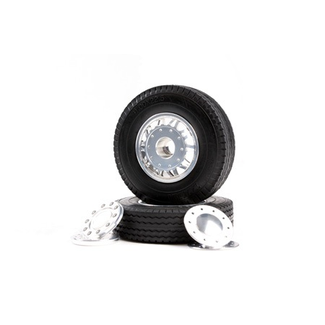 TAMIYA TAMIYA TWIN SPOKE ALUMINUM FRONT WHEELS & TYRES 56512