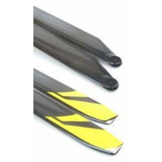 ROTORTECH ROTORTECH 610mm CARBON BLADES 50 SIZE YELLOW RED & BLACK