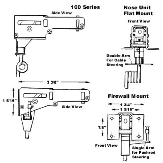 SPRING AIR RETRACT NOSE GEAR FIREWALL MOUNT TO SUIT  3/16‚Äù   LEGS    UNIT ONLY  LEGS OR ACCESSORIES NOT INCLUDED