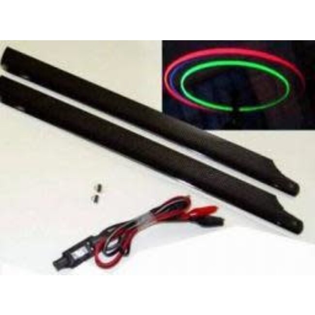 HY ILLUMINATED HELI ROTOR BLADES 325mm with 12v charger   ( OLD CODE HY321101 )