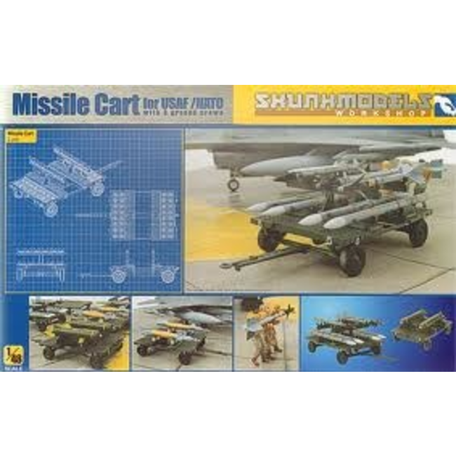 SKUNKMODELS WORKSHOP MISSILE CART FOR USAF/NATO WITH 3 GROUND CREWS  1/48 SCALE  48004