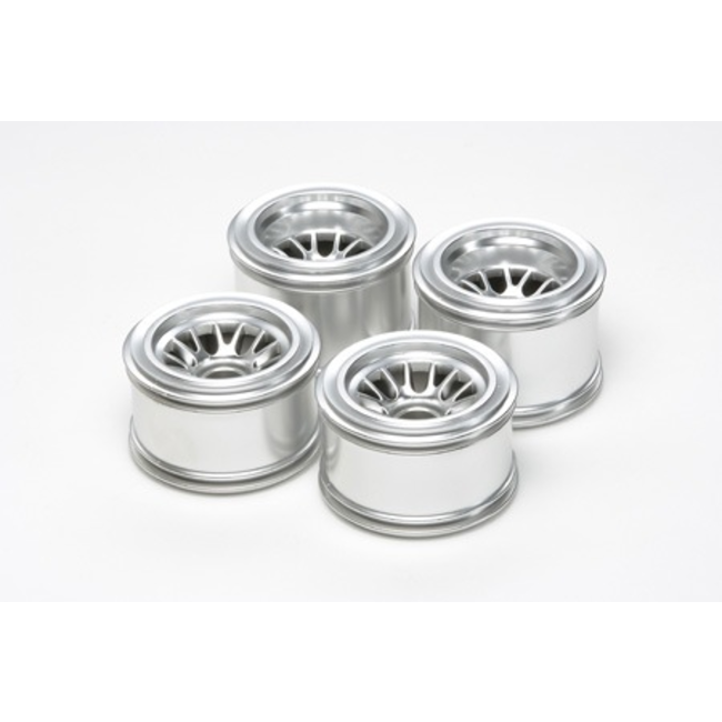 TAMIYA F104 METAL PLATED MESH WHEEL SET FOR RUBBER TYRE