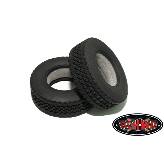 RC4WD 2x Hauler Super Wide ( HAULER SW ) SUPER SINGLE 1.7" Commercial 1/14 Semi Truck Tires These are Super Wide Semi Truck Tires for the Tamiya Reefer style trailers, or the front of a Semi Truck.   Shown Mounted on Diesel Semi Truck Wheels beside a