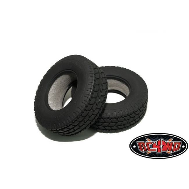 RC4WD 2x Roady Super Wide ( ROADY SW ) SUPER SINGLE 1.7" Commercial 1/14 Semi Truck Tires These are Super Wide Semi Truck Tires for the Tamiya Reefer style trailers, or the front of a Semi Truck. Specification: Shown Installed on Test truck Wh
