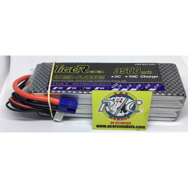 LION POWER LIPO 45C 18.5V 3500mAh READ SAFETY WARNING BEFORE USE 42.0 x 140.0 x 38.3mm 458g SOLD WITH EC-3 PLUG