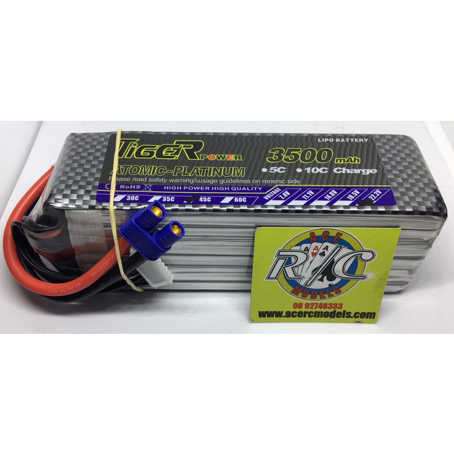 LION POWER LIPO 45C 22.2V 3500mAh READ SAFETY WARNING BEFORE USE 42.5x140.0.2x46.8mm 560g SOLD WITH EC-3