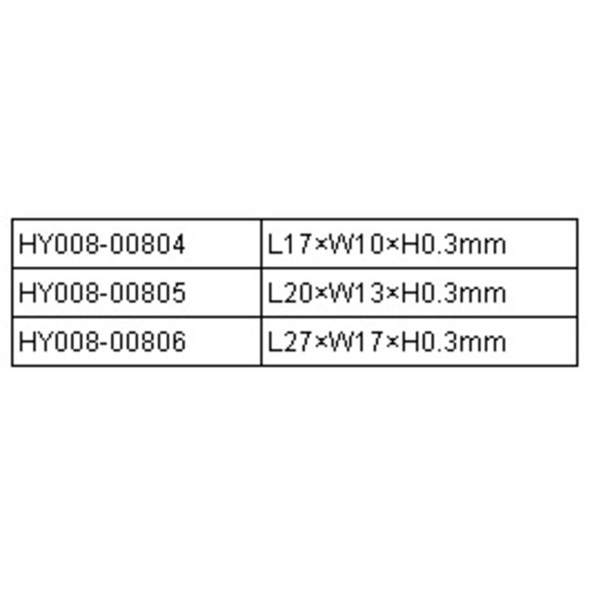 HY CA FABRIC HINGE L17 √ó W10 √ó H0.3mm (100PK) ( OLD CODE  HY080804 )