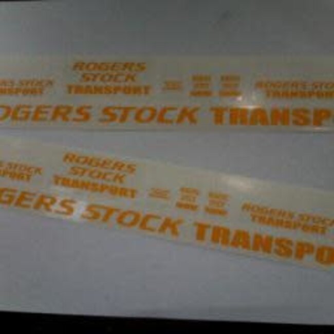 WFE CUSTOM DECALS  ROGERS STOCK TRANSPORT  1/32  SUITS NEW RAY DIECAST STOCK TRANSPORTER