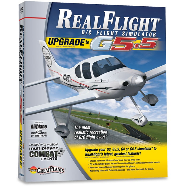 GREAT PLANES NOW $50.00 REALFLIGHT G5.5 UPGRADE FROM 3.0- 4.5 VERSIONS