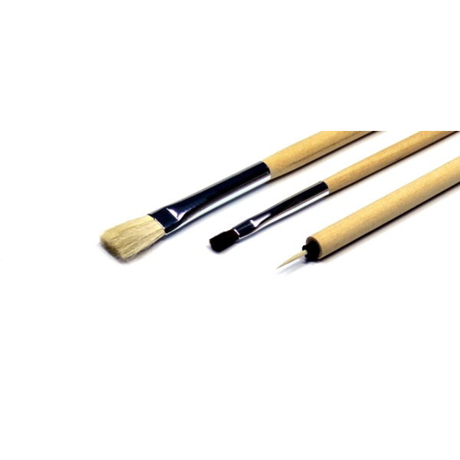 TAMIYA PAINT BRUSHES 3 PCE  # 1 # 3  & FLAT