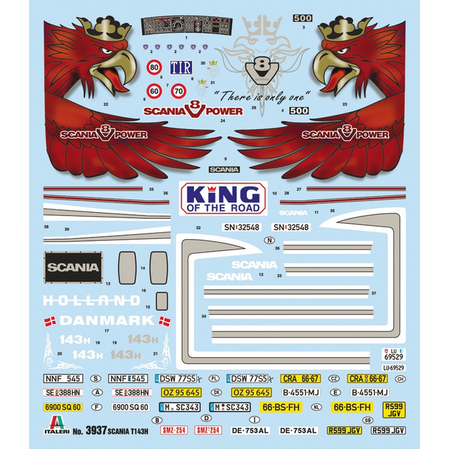 ITALERI SCANIA T143H 6x2 1/24 PLASTIC KIT 3937
