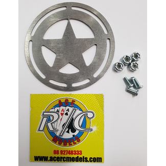 TEAM FAST EDDY METAL STAR EMBLEM FOR 1/14 TRACTOR TRUCK REAR DOOR