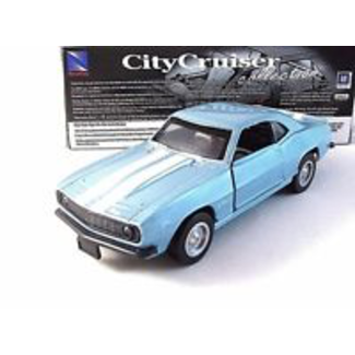 NEW RAY NEWRAY 1/32 1969 CHEVROLET CAMARO Z28 PULL BACK LIGHT BLUE